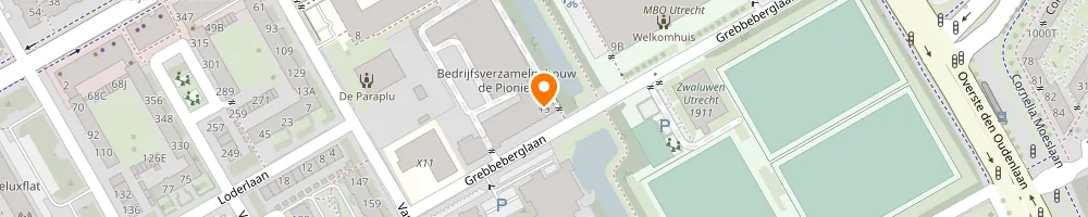 Kaart van de omgeving van Grebbeberglaan 15 in Utrecht